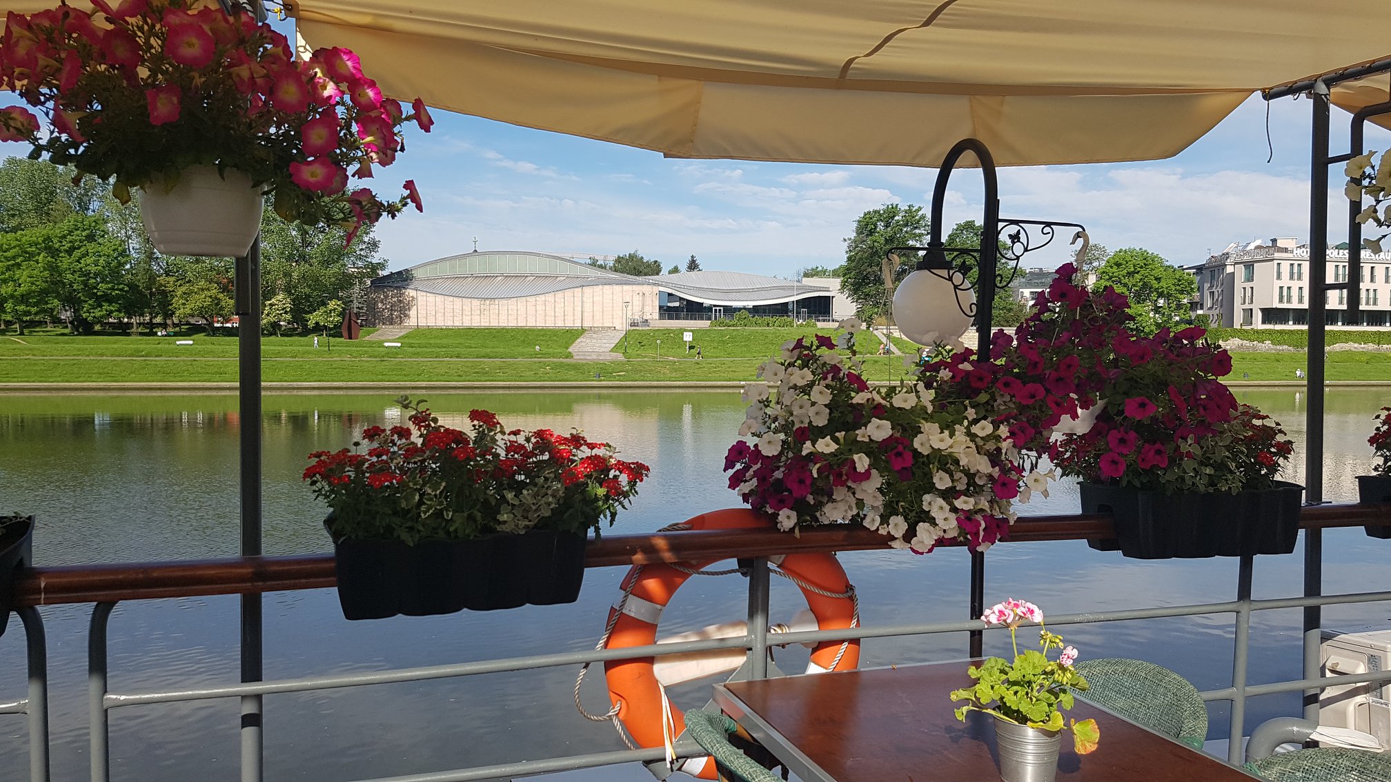 Take some rest in the humming of water on the barge on the Vistula River.